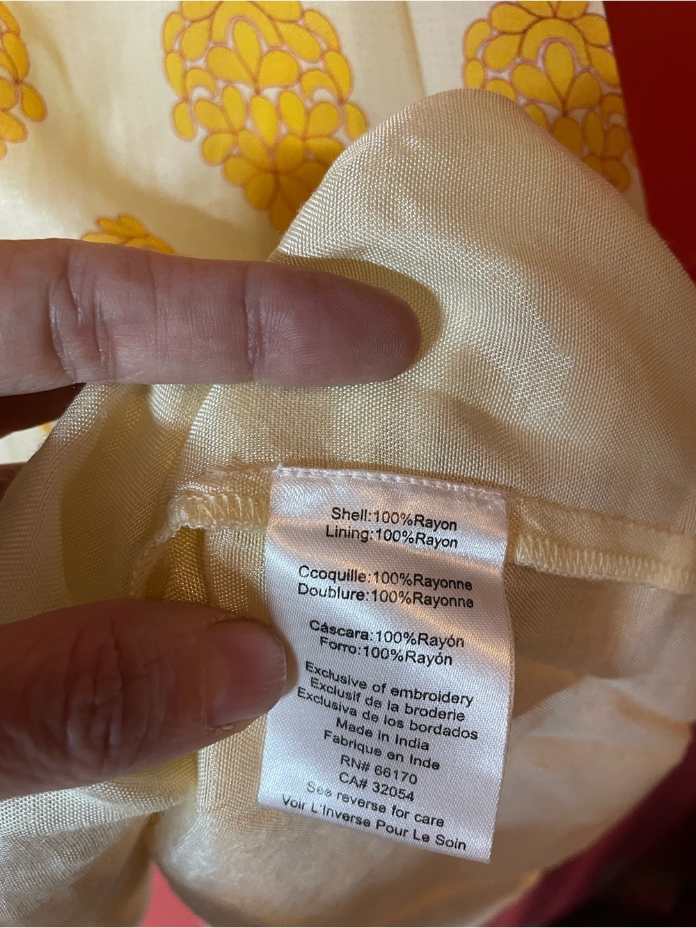 Anthropologie Tanya Taylor Yellow Printed Swing Dress w/ Beading - Picture 5 of 5